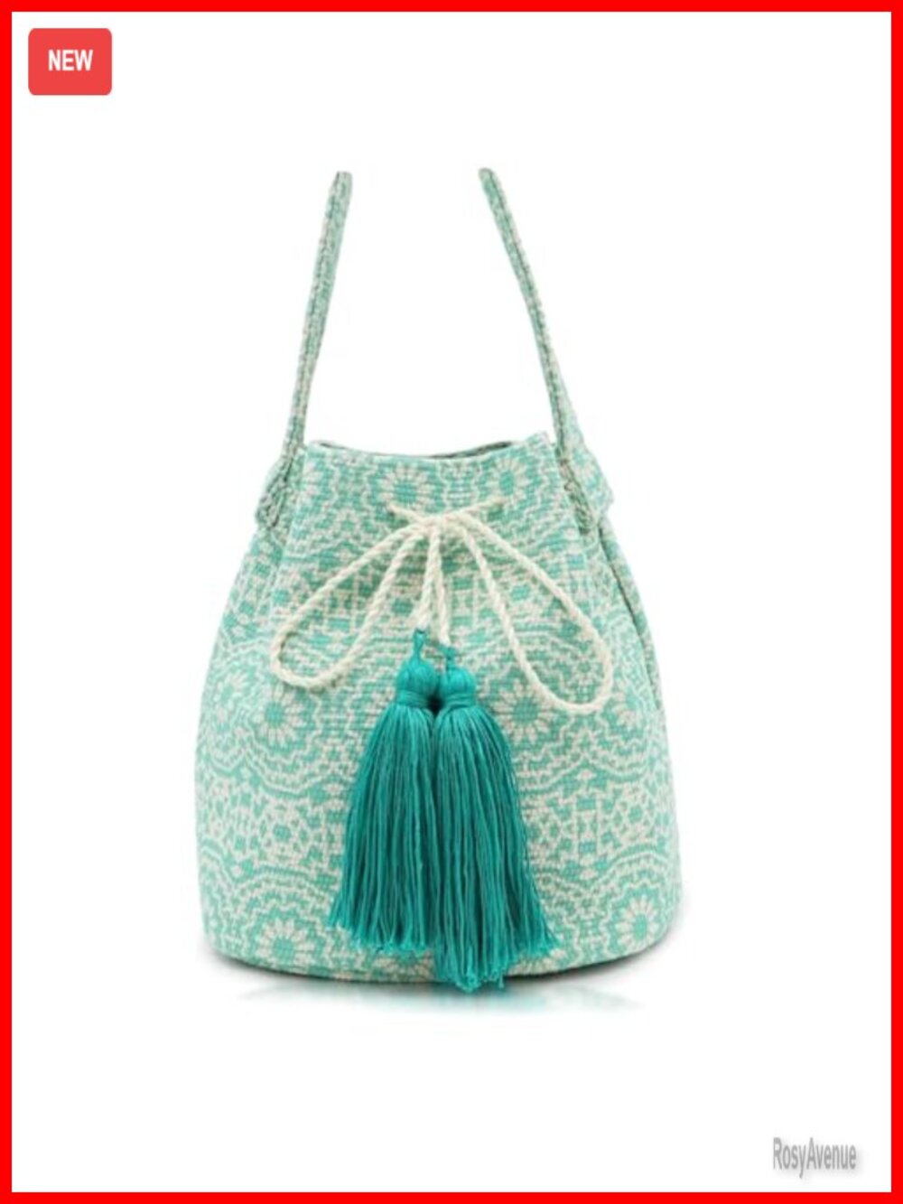 Canvas Crossbody Bucket Bag Tassel Drawstring Bohemian Travel Handbag